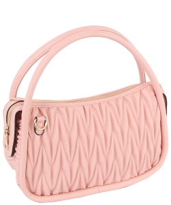 Puffy Chevron Quilted Tote Crossbody Bag LP105-Z PINK